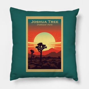 Joshua Tree National Park Vintage Travel Poster Pillow