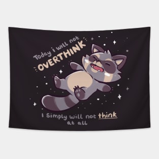 No Thoughts Raccoon Tapestry