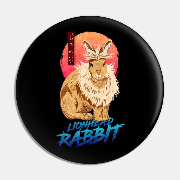 Lionhead Rabbit - Black Pin by Thor Reyes