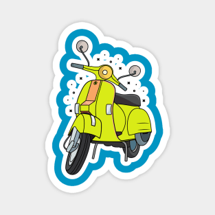 Sports Scooter Sticker design vector illustration. Sport recreation icon design concept. Classic motor scooter sticker design logo icon. Magnet