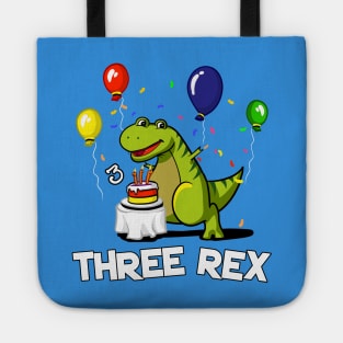 Three Rex 3rd Birthday Party T-Rex Dinosaur Tote