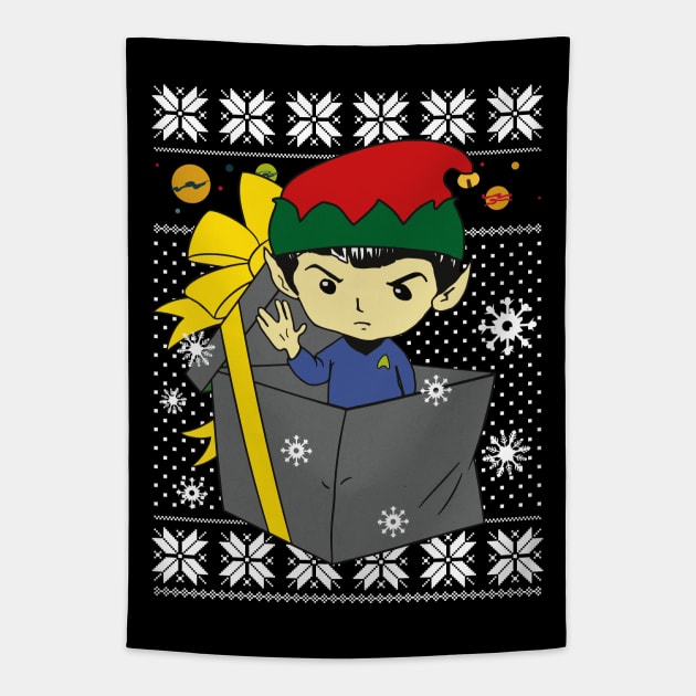 Spock xmas fair isle Tapestry by anneliarmo