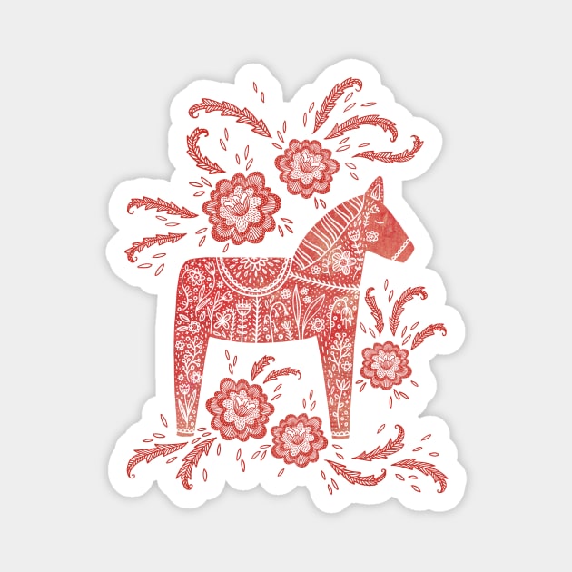 Swedish Dala Horse (Red) Magnet by NicSquirrell