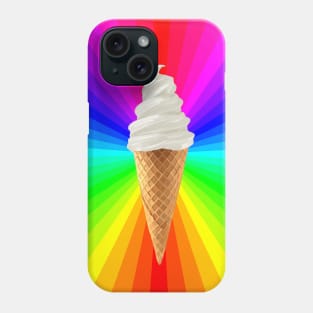 Rainbow Fluorescent Vanilla Ice Cream Cone Phone Case