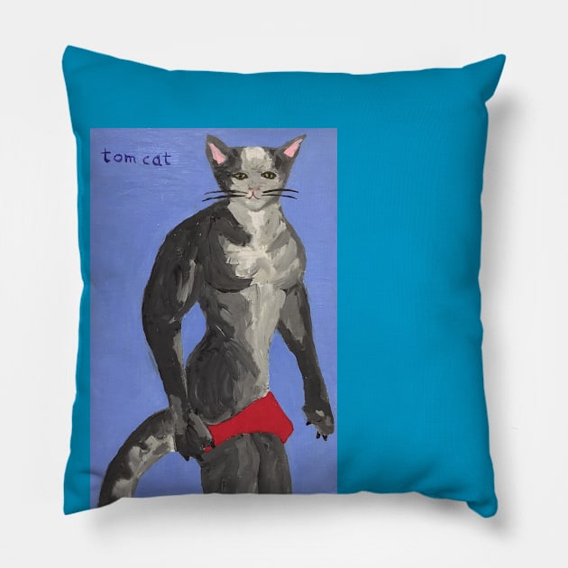 Tom Cat Pillow by WorldAroundEwe