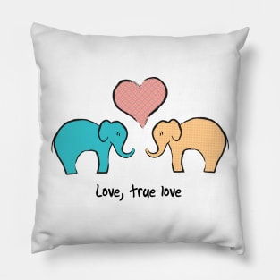 Elephants in love Pillow