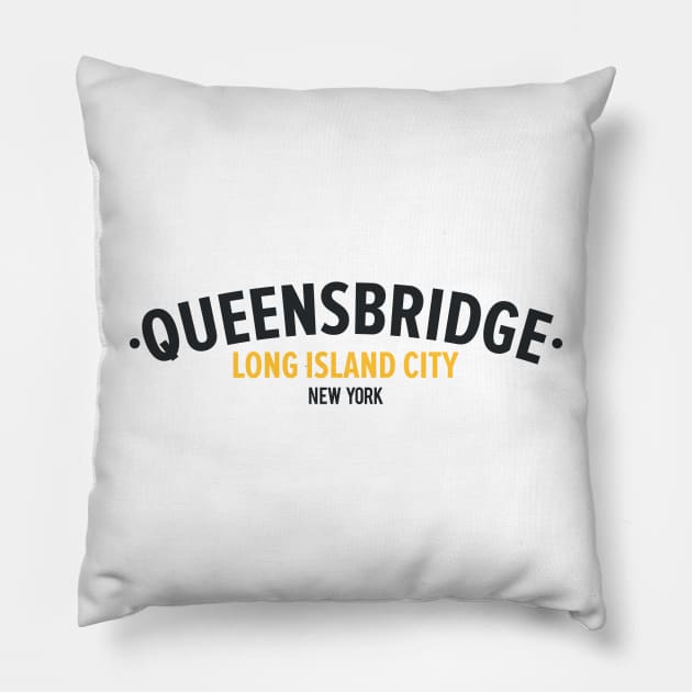 Sleek Queens Bridge Logo - Elevate Your Love for Long Island City Pillow by Boogosh