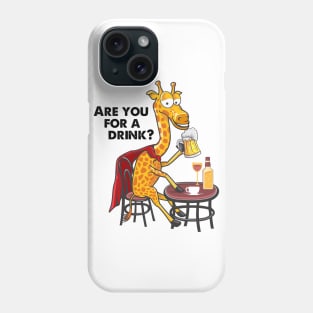 Giraffe drinks Phone Case