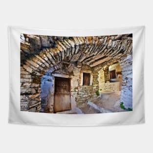 Streets of Koronos village - Naxos island Tapestry