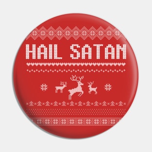 Hail Satan Ugly Funny Christmas Sweater Pin