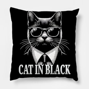 Black Cat in Black Pillow