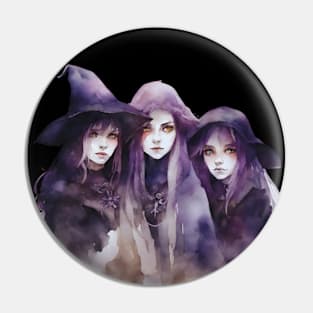 3 goth witches Pin