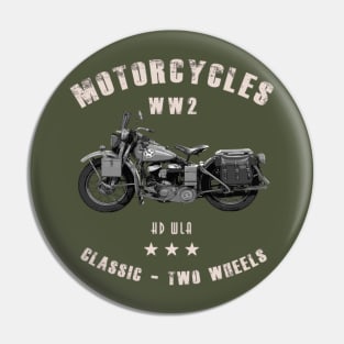 Harley WLA Retro Vintage Motorcycle WW2 Pin