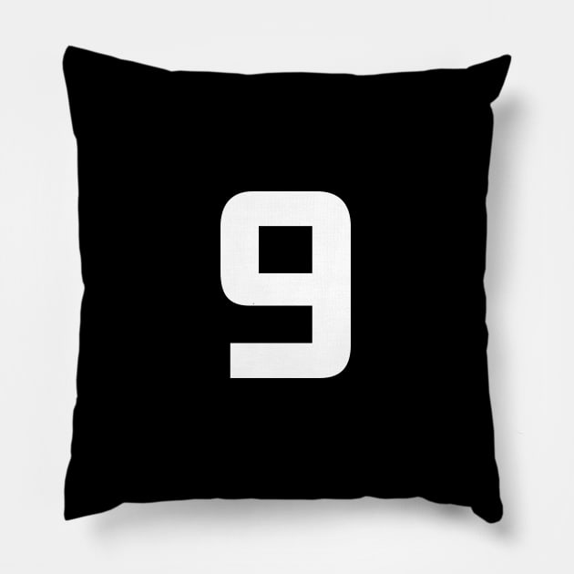 Number Nine - 9 - Any Color - Team Sports Numbered Uniform Jersey - Birthday Gift Pillow by Modern Evolution