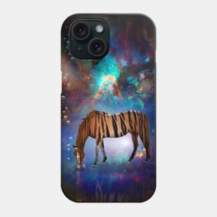 Tiger horse in vivid space Phone Case