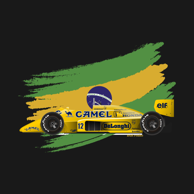 Ayrton Senna's Lotus 99T Illustration by Burro Wheel