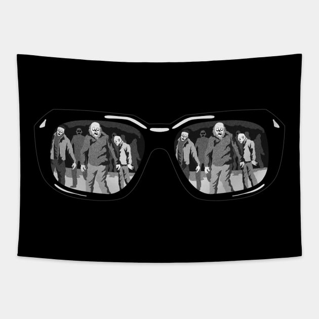 Zombie Glasses Tapestry by nickbeta