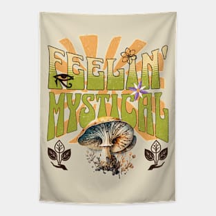 Groovy Retro Feelin' Mystical Mushrooms Tapestry