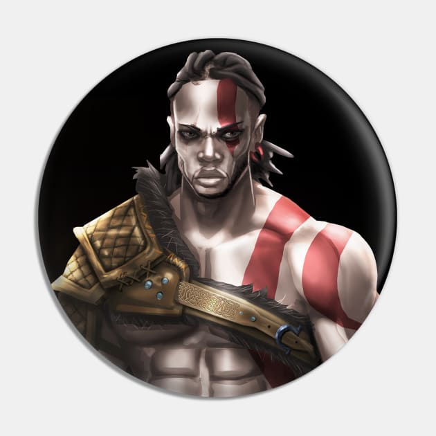 God Of War Fanart - Black Kratos Collection Pin by Beckley Art