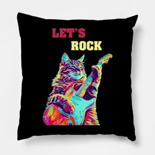 Lets Rock Cat Music Pillow