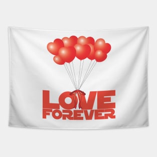 Love Forever with Heart Balloons - Love Forever Tapestry