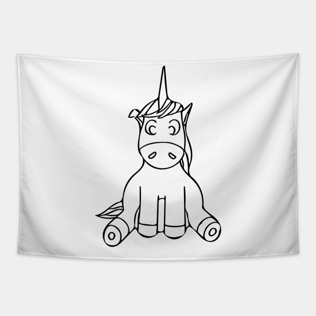 Cute Unicorn Sitting Down Unicorns Tapisserie Teepublic Fr