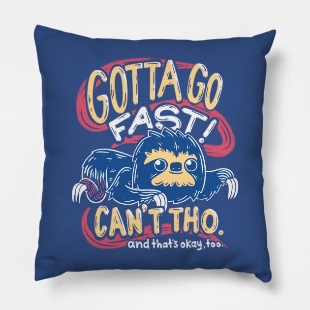 Retro Gaming Gotta Go Fast Sloth Pillow by aaronsartroom