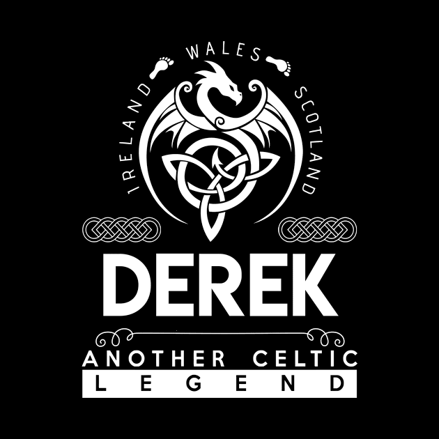 Derek Name T Shirt - Another Celtic Legend Derek Dragon Gift Item by harpermargy8920