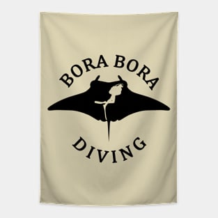 Scuba Diving With Manta Rays In Bora Bora Tapestry