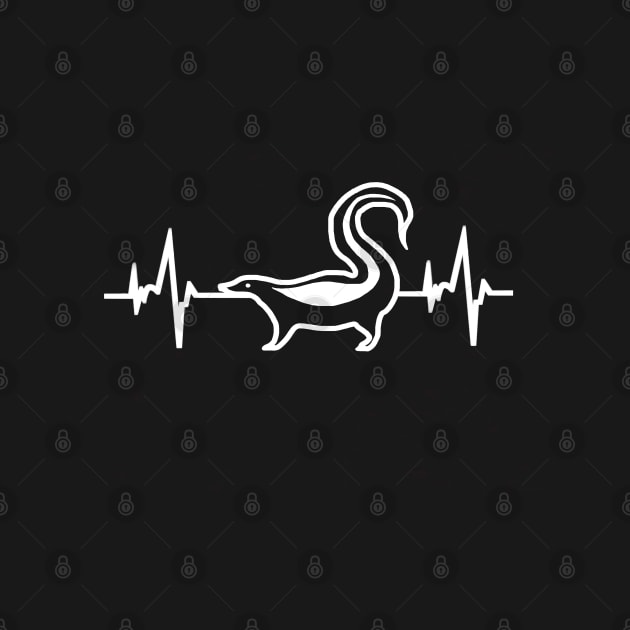 Skunk heartbeat animal ECG design lover by FindYourFavouriteDesign