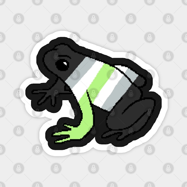 Pixel Agender Frog Magnet by whizz0