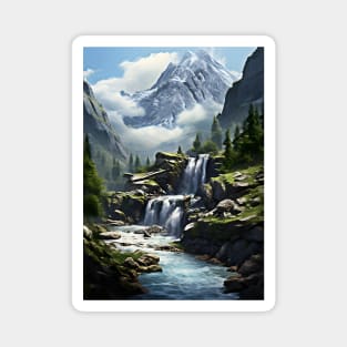 Mountain River Landscape Nature Photography Magnet