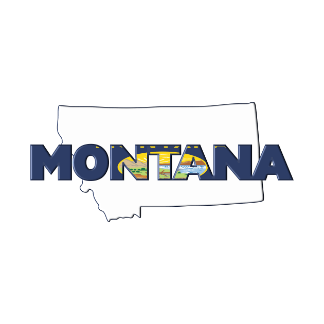 Montana Colored State Letters by m2inspiration