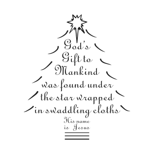 God's Gift to Mankind Christmas Tree - Black T-Shirt