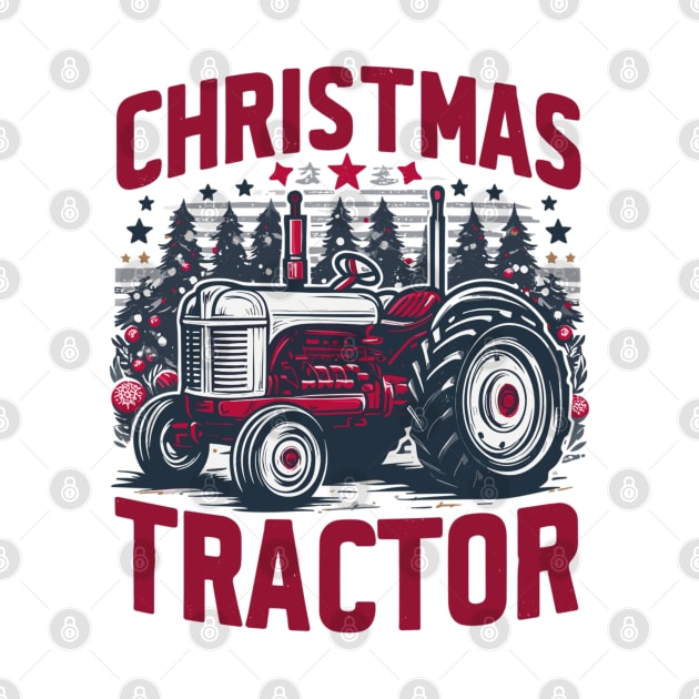 Festive Farming Joy Christmas Tractor Edition by AlephArt