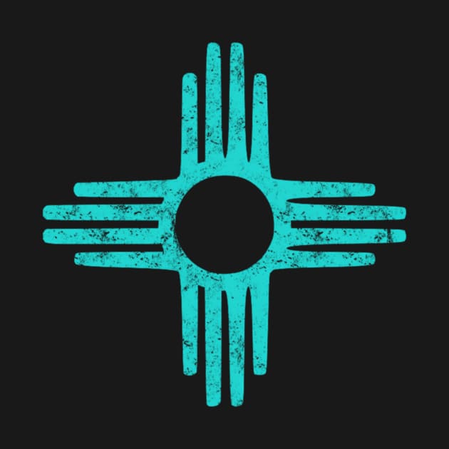 Zia Symbol New Mexico Turquoise by Weirdcore