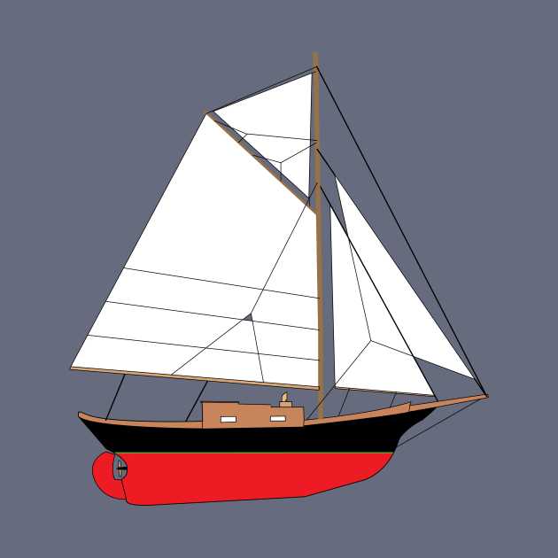 Friendship Sloop Sailboat by CHBB