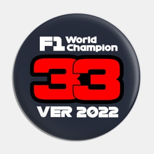 Max Verstappen 2022 - white text front and back version Pin