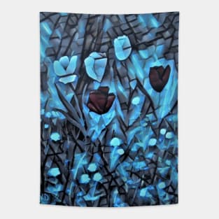 Tulips of glass - floral stained glass Tapestry