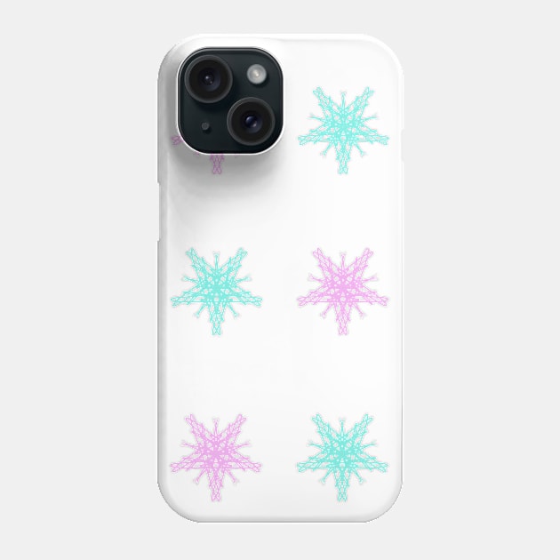 Pink and Blue Snowflakes Phone Case by Lobinha