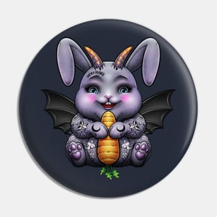 little demon bat goth bunny Pin