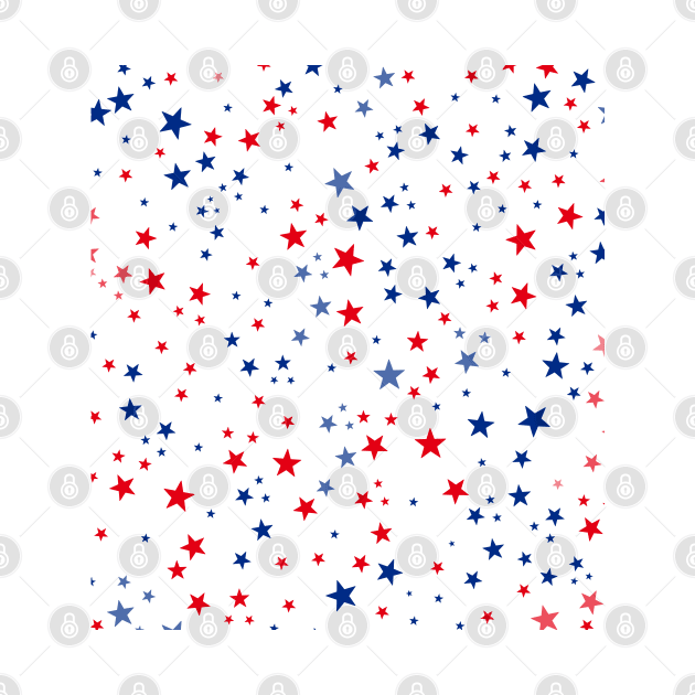 Red and blue stars USA flag design pattern by GULSENGUNEL