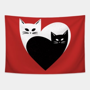 Kitty Love Heart Tapestry