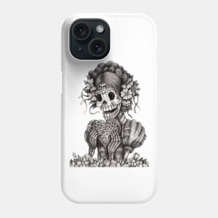 Girl skull in love day of the dead. Phone Case