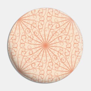 Bright Orange Swirl Mandala Pattern Pin