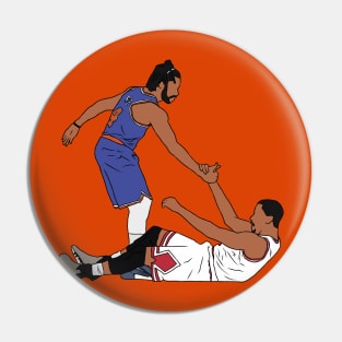 Derrick Rose Helps Himself Up (New York) Pin