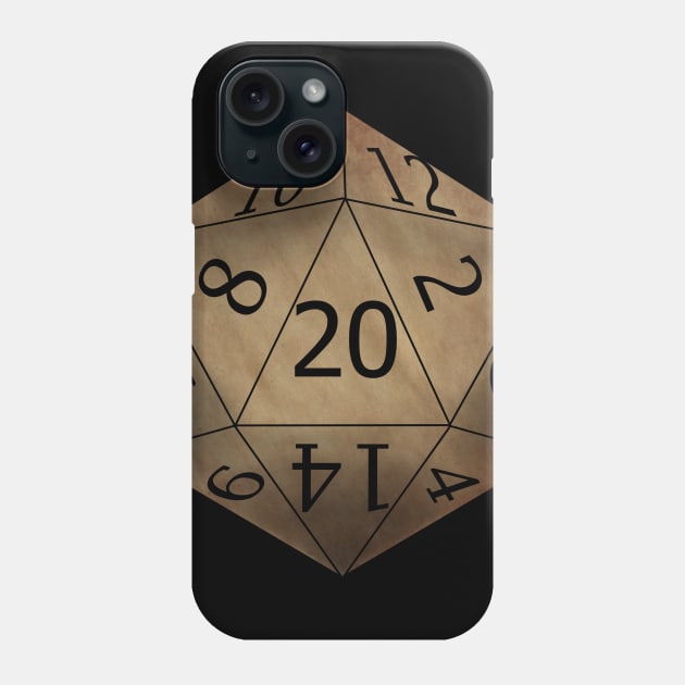 Parchment D20 Phone Case by KingSpaceBug