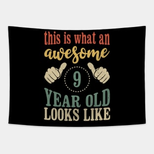 This is What an Awesome 9 Year Old Looks Like Kids Birthday Tapestry