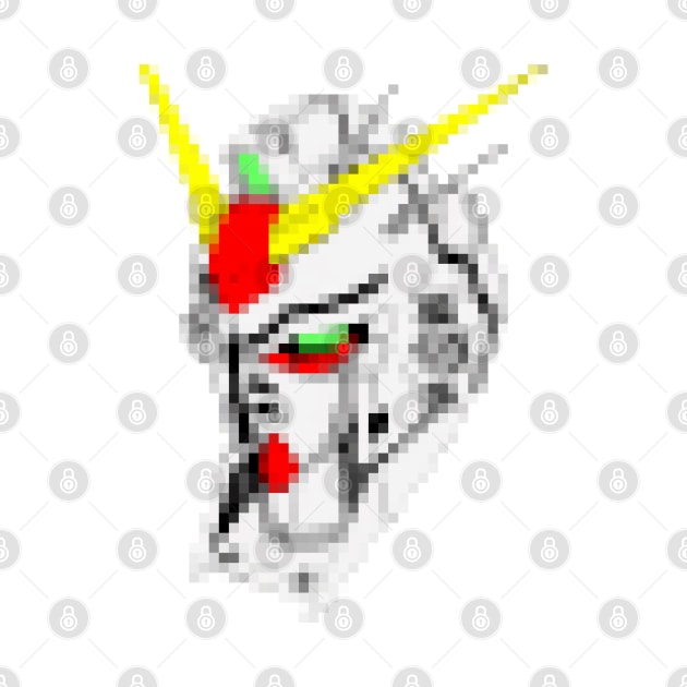 8bit White robot head by AdiDsgn