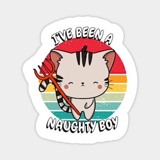 Cute tabby Cat is a naughty boy Magnet